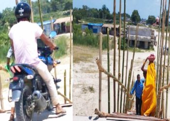 कमला नदीको भत्केको पुलबाटै आवतजावत सुरु