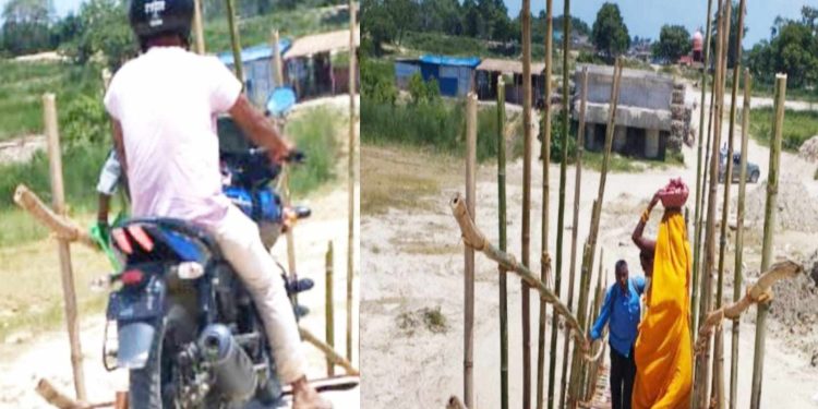 कमला नदीको भत्केको पुलबाटै आवतजावत सुरु