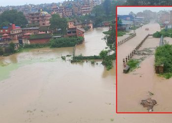 उच्च सतर्कता अपनाउन आग्रह काठमाडौं उपत्यकाका नदीसहित बबई, कमला, नारायणी, कोसीमा बाढी